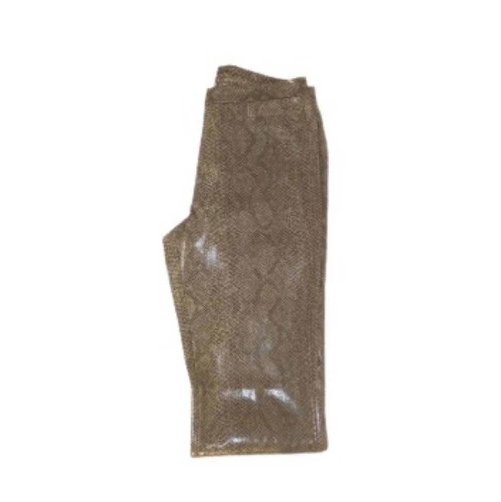 Snakeskin Python Print High Waisted Straight Leg Pants